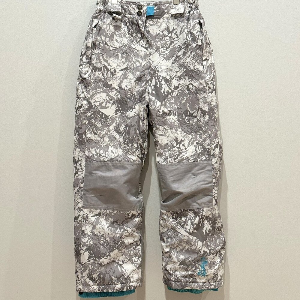 32 Degrees Weatherproof Girl's Winter Ski/Snow Pants, Grey Camouflage, M (10-12)